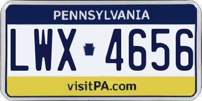 PA license plate LWX4656