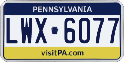 PA license plate LWX6077