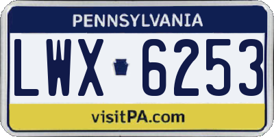PA license plate LWX6253