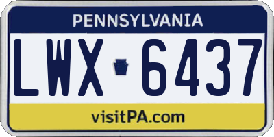 PA license plate LWX6437
