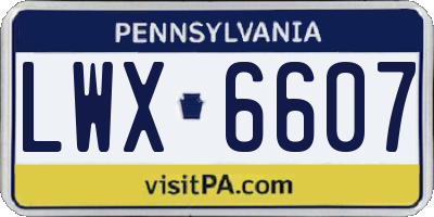 PA license plate LWX6607
