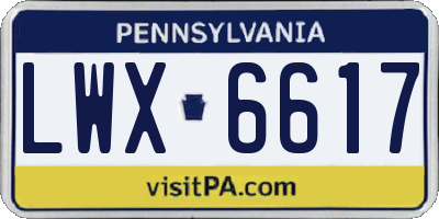 PA license plate LWX6617