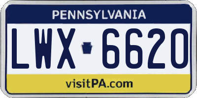 PA license plate LWX6620