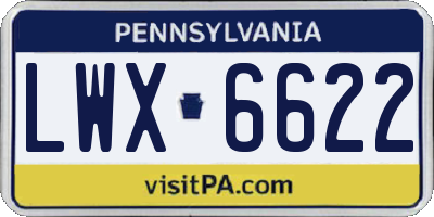 PA license plate LWX6622