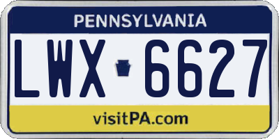 PA license plate LWX6627