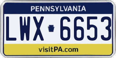 PA license plate LWX6653