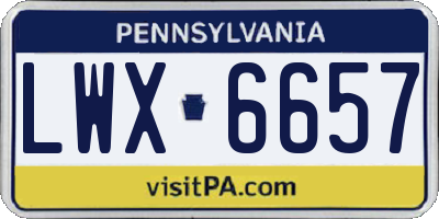 PA license plate LWX6657
