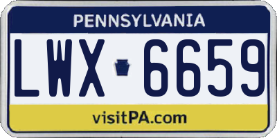 PA license plate LWX6659