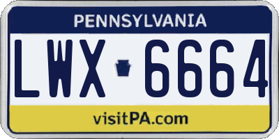 PA license plate LWX6664