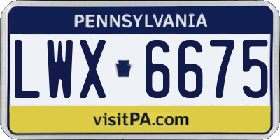 PA license plate LWX6675