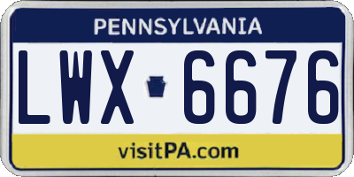 PA license plate LWX6676