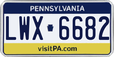 PA license plate LWX6682