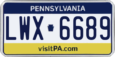 PA license plate LWX6689