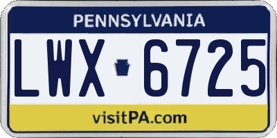 PA license plate LWX6725