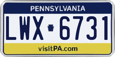 PA license plate LWX6731