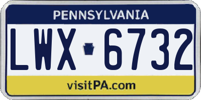 PA license plate LWX6732