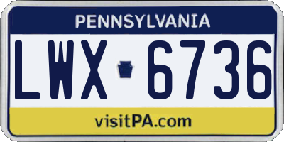 PA license plate LWX6736