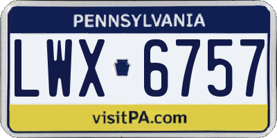 PA license plate LWX6757