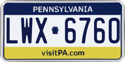 PA license plate LWX6760