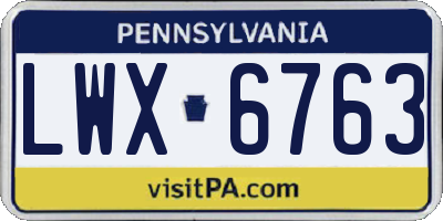 PA license plate LWX6763