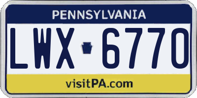 PA license plate LWX6770