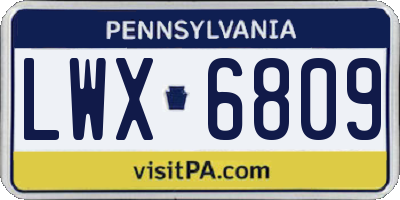 PA license plate LWX6809