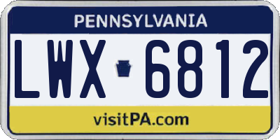 PA license plate LWX6812