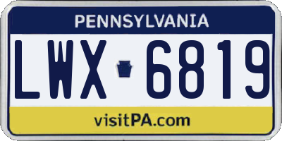 PA license plate LWX6819