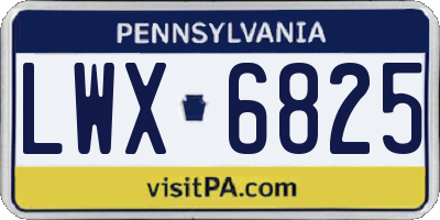 PA license plate LWX6825