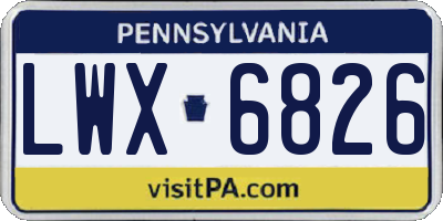 PA license plate LWX6826