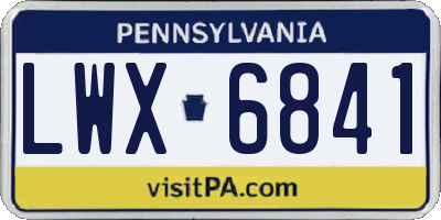 PA license plate LWX6841