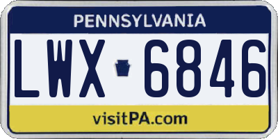 PA license plate LWX6846