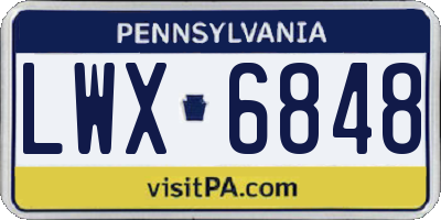 PA license plate LWX6848