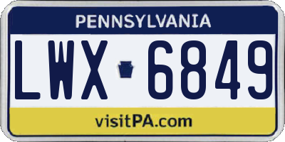 PA license plate LWX6849