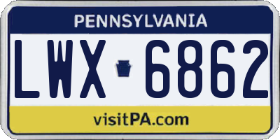PA license plate LWX6862