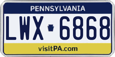 PA license plate LWX6868