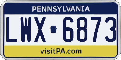PA license plate LWX6873