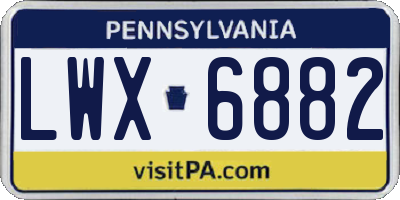PA license plate LWX6882