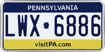PA license plate LWX6886