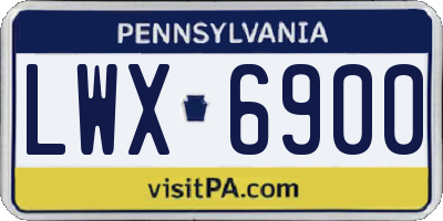 PA license plate LWX6900