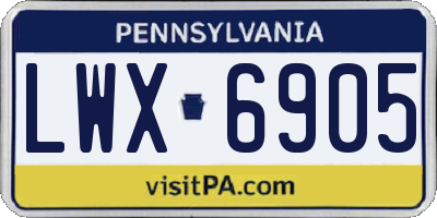 PA license plate LWX6905