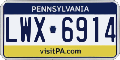 PA license plate LWX6914