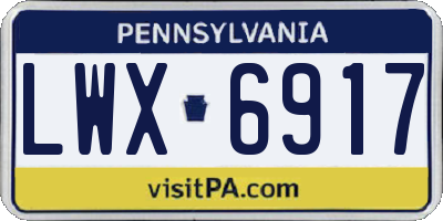 PA license plate LWX6917