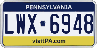 PA license plate LWX6948