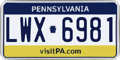 PA license plate LWX6981