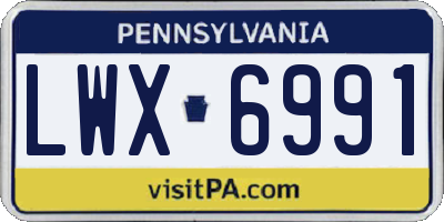 PA license plate LWX6991