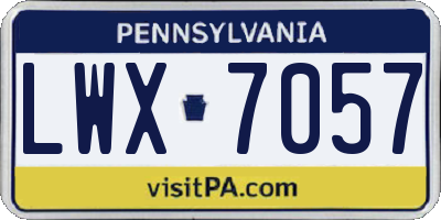 PA license plate LWX7057