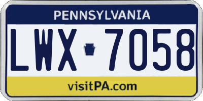 PA license plate LWX7058
