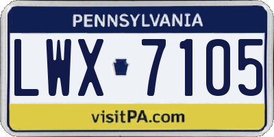 PA license plate LWX7105