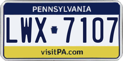 PA license plate LWX7107